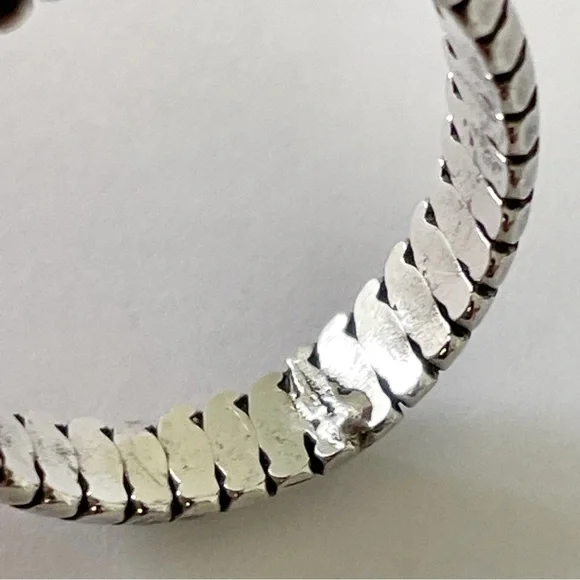 Sterling silver snake chain minimal band ring
